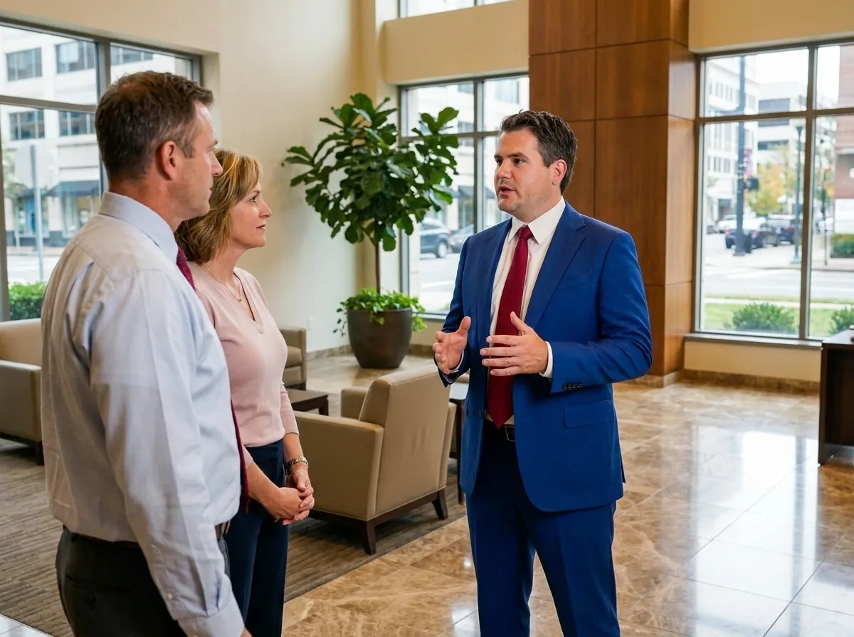 An attorney meeting with a family about a wrongful death claim